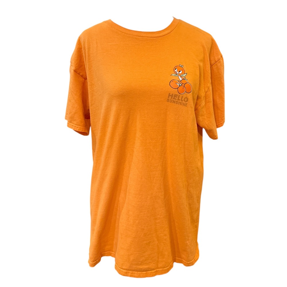 Disney Parks Orange Bird Hello Sunshine T-Shirt Womens Medium Orange Cotton Tee